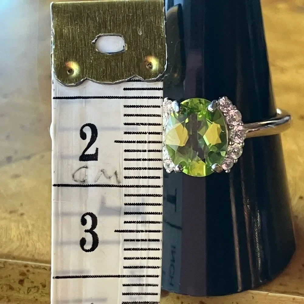 Manchurian Peridot Sterling Silver Ring Size 10